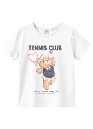 Brandili - Conjunto Infantil Menina em Meia Malha Branco - BRANDILI