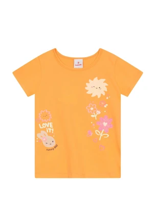 Brandili - Conjunto Infantil Menina em Meia Malha Laranja - BRANDILI