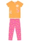 Brandili - Conjunto Infantil Menina em Meia Malha Rosa - variação: Laranja