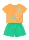 Brandili - Conjunto Infantil Menina em Meia Malha Rosa - variação: Laranja