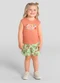 Brandili - Conjunto Infantil Menina em Meia Malha Rosa - variação: Laranja