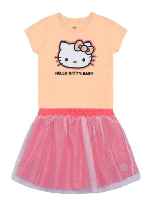Brandili - Conjunto Infantil Menina em Meia Malha Rosa - BRANDILI