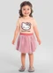 Brandili - Conjunto Infantil Menina em Meia Malha Verde - variação: Rosa