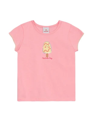 Brandili - Conjunto Infantil Menina em Meia Malha Rosa - BRANDILI