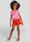 Brandili - Conjunto Infantil Menina em Meia Malha Rosa - variação: Rosa