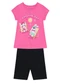 Brandili - Conjunto Infantil Menina em Meia Malha Bege - variação: Rosa