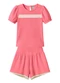 Brandili - Conjunto Infantil Menina em Meia Malha Verde - variação: Rosa