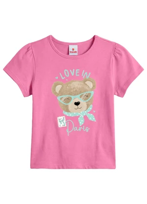 Brandili - Conjunto Infantil Menina em Meia Malha Rosa - BRANDILI