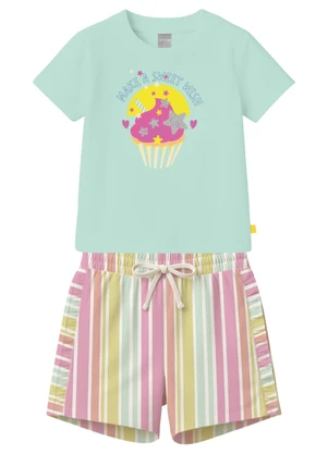 Mundi - Conjunto Infantil Menina em Meia Malha Verde - MUNDI