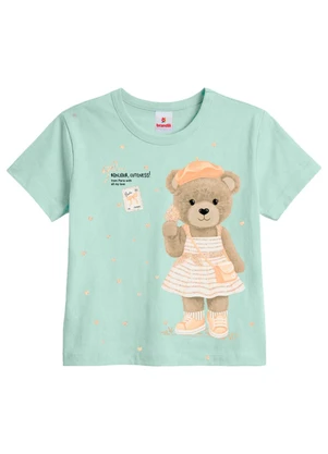 Brandili - Conjunto Infantil Menina em Meia Malha Verde - BRANDILI