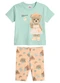 Brandili - Conjunto Infantil Menina em Meia Malha Rosa - variação: Verde
