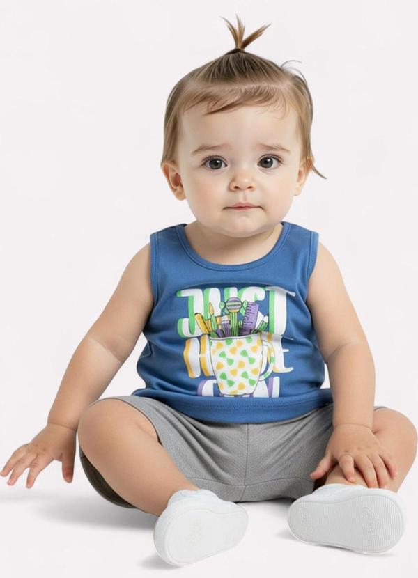 Kyly - Conjunto Infantil Menina em Ribana Azul 2