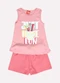 Kyly - Conjunto Infantil Menina em Ribana Azul - variação: Rosa