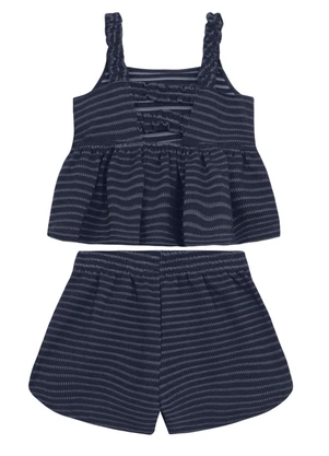 Brandili - Conjunto Infantil Menina em Tecido Especial Azul - BRANDILI