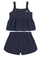 Brandili - Conjunto Menina em Tecido Especial Natural - variação: Azul