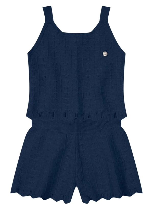 Brandili Mundi - Conjunto Infantil Menina em Tricô  Azul 2