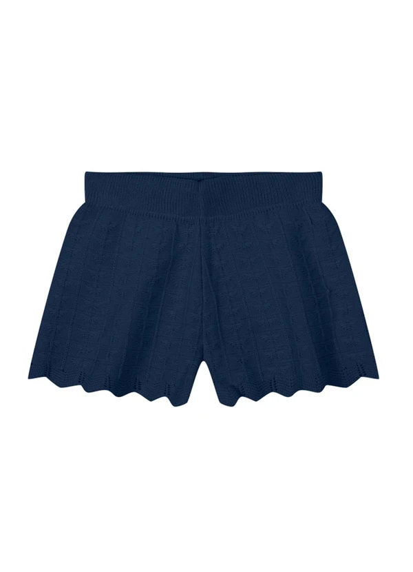 Brandili Mundi - Conjunto Infantil Menina em Tricô  Azul 4