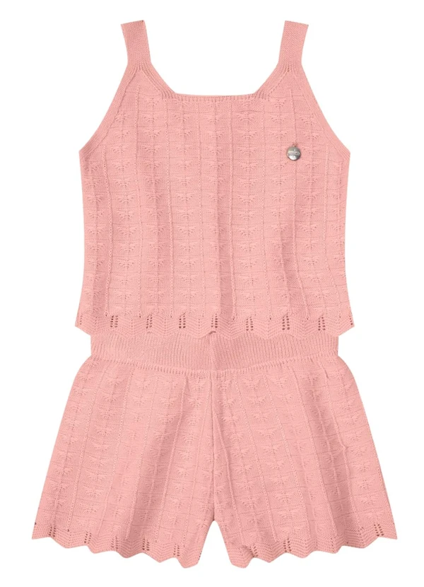 Brandili Mundi - Conjunto Infantil Menina em Tricô  Rosa 2