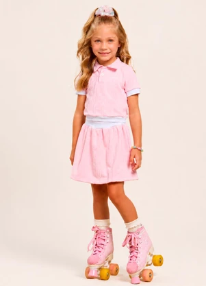 Vida Costeira - Conjunto Infantil Menina Esportivo Shorts Saia Ros - VIDA COSTEIRA