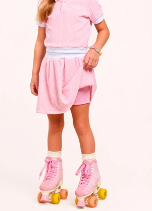 Vida Costeira - Conjunto Infantil Menina Esportivo Shorts Saia Ros - VIDA COSTEIRA