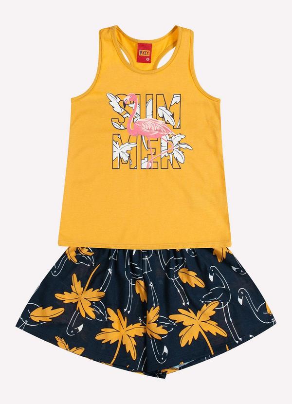 Kyly - Conjunto Infantil Menina Estampa Amarelo 1