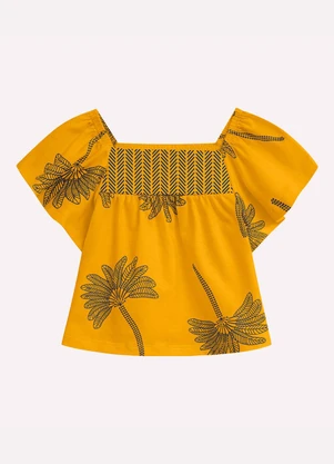 Nanai - Conjunto Infantil Menina Estampa Amarelo - NANAI