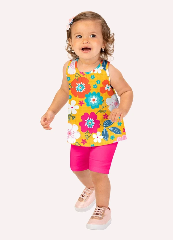 Kyly - Conjunto Infantil Menina Estampa Amarelo 1