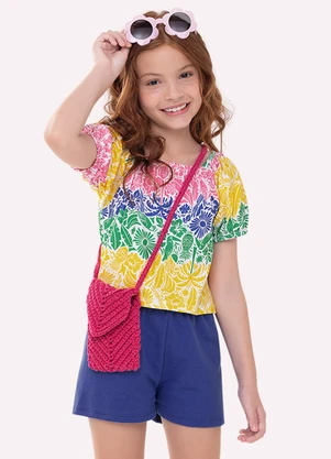 Nanai - Conjunto Infantil Menina Estampa Amarelo - NANAI