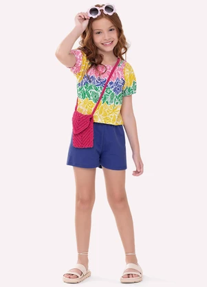 Nanai - Conjunto Infantil Menina Estampa Amarelo - NANAI