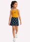 Kyly - Conjunto Infantil Menina Estampa Laranja - variação: Amarelo