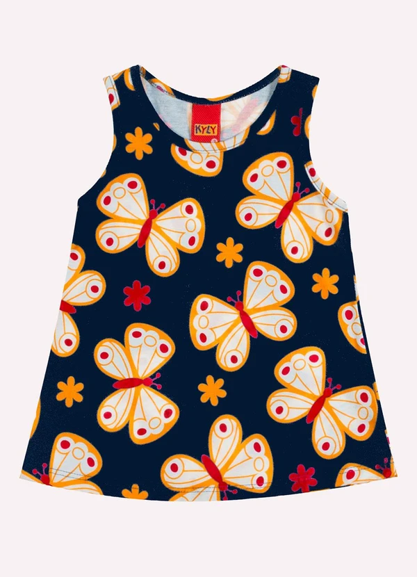 Kyly - Conjunto Infantil Menina Estampa Azul Marinho 2