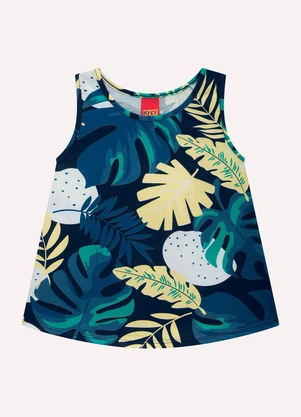 Kyly - Conjunto Infantil Menina Estampa Azul Marinho - KYLY