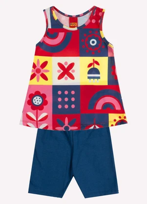 Kyly - Conjunto Infantil Menina Estampa Azul - KYLY