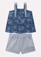 Milon - Conjunto Infantil Menina Estampa Azul - variação: Azul