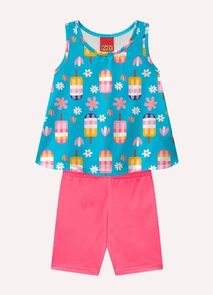 Kyly - Conjunto Infantil Menina Estampa Azul - KYLY