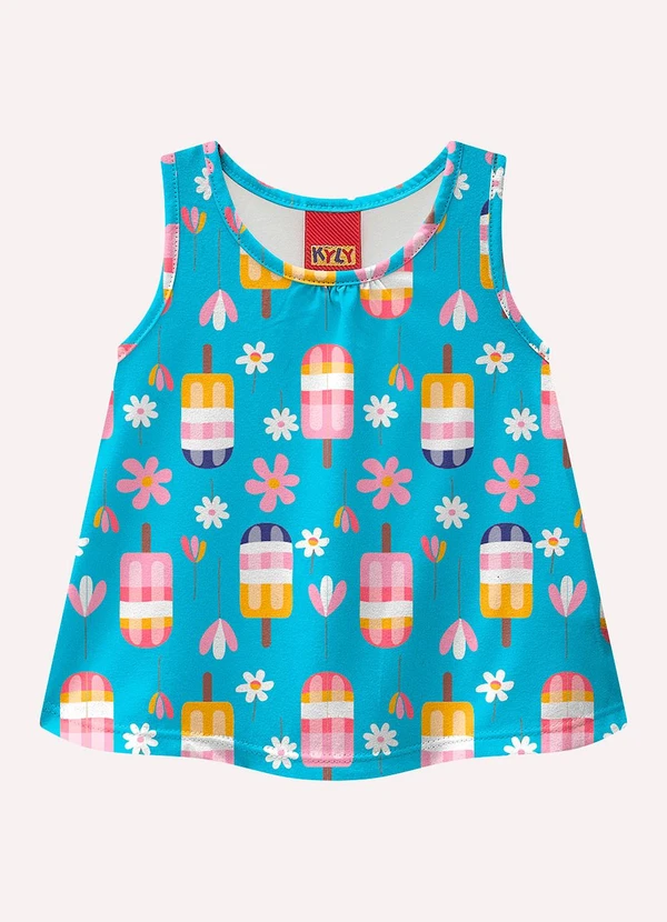 Kyly - Conjunto Infantil Menina Estampa Azul 2