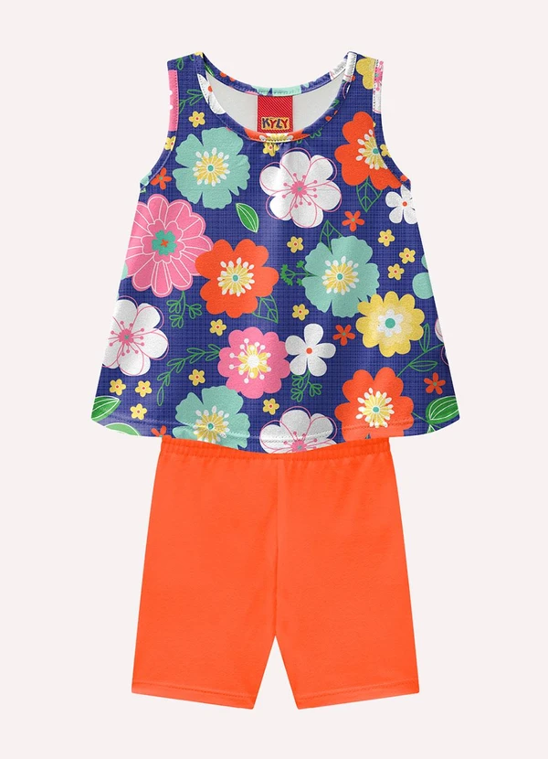 Kyly - Conjunto Infantil Menina Estampa Azul