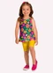 Kyly - Conjunto Infantil Menina Estampa Branco - variação: Azul