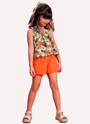Nanai - Conjunto Infantil Menina Estampa Bege - NANAI