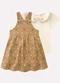 Milon - Conjunto Infantil Menina Estampa Branco - variação: Bege