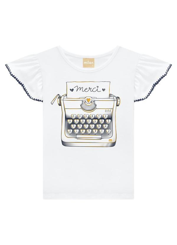 Milon - Conjunto Infantil Menina Estampa  Branco 2