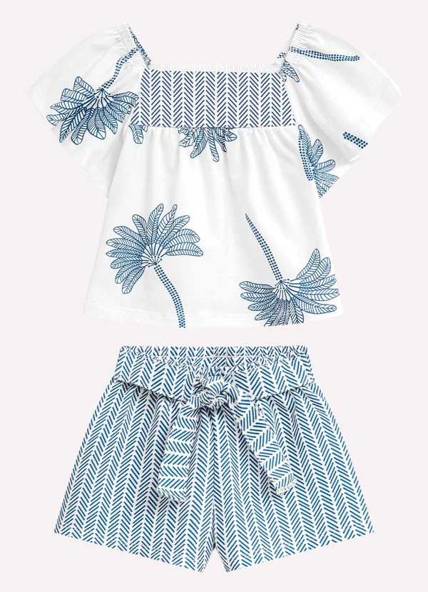 Nanai - Conjunto Infantil Menina Estampa Branco 3