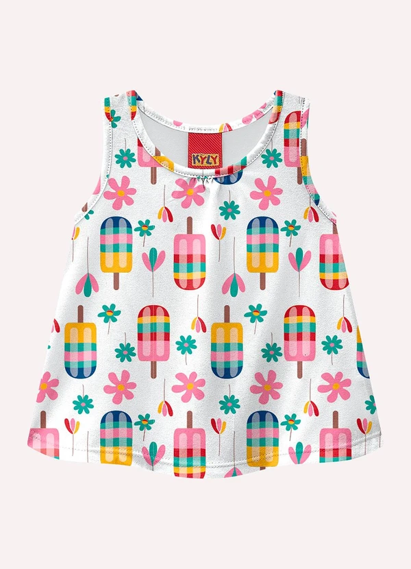 Kyly - Conjunto Infantil Menina Estampa Branco 2