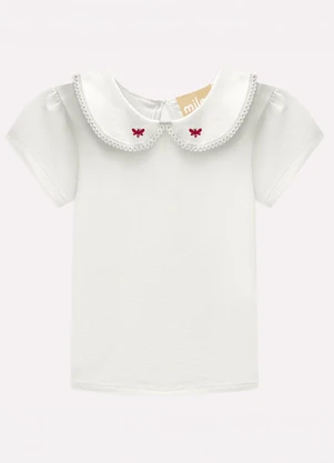 Milon - Conjunto Infantil Menina Estampa Branco - MILON