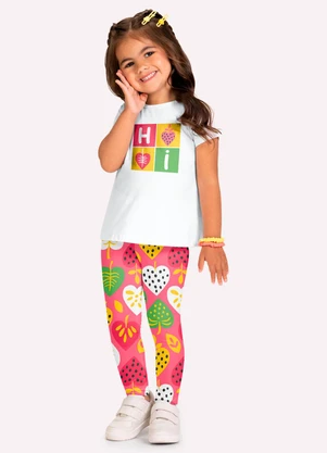 Kyly - Conjunto Infantil Menina Estampa Branco - KYLY