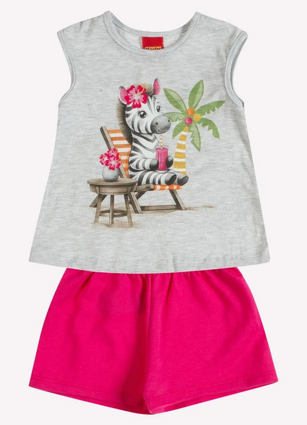 Kyly - Conjunto Infantil Menina Estampa Cinza 3