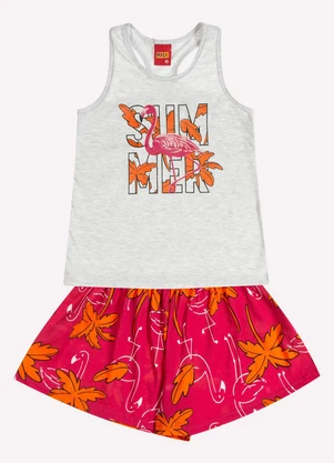 Kyly - Conjunto Infantil Menina Estampa Cinza - KYLY
