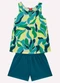 Kyly - Conjunto Infantil Menina Estampa Branco - variação: Cinza