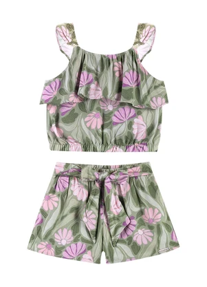 Conjunto Infantil Menina Estampa Colorittá (Verde) - COLORITTÁ