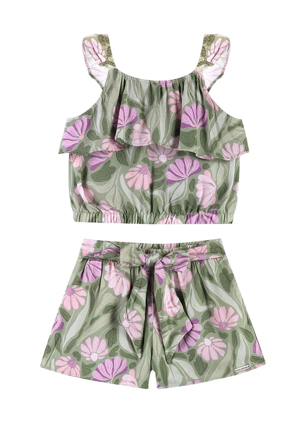 Colorittá - Conjunto Infantil Menina Estampa Colorittá Verde